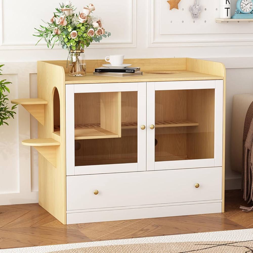 Modern cat litter box enclosure furniture